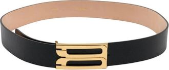 Victoria Beckham Jumbo Frame Riem - Dames - Riemen - Zwart - 90 CM - Leer - Accessoires