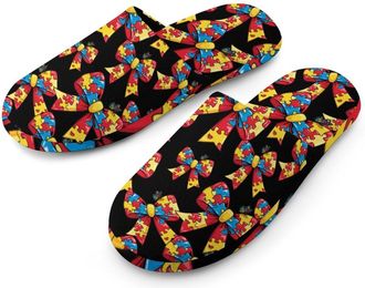 Generic Autism Mens Cotton Slippers Memory Foam Comfort House Shoes Winter Indoor Slipper for Hotel Casa Spa