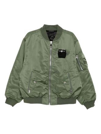 A Bathing Ape embroidery logo jacket - men - Acetate/Polyester/Polyamide - L - Green