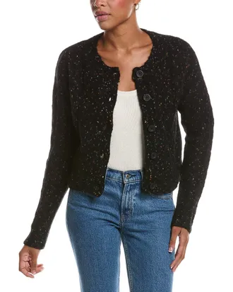 Autumn Cashmere Confetti Cable Boxy Wool & Alpaca-Blend Cardigan