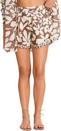 Vitamin A The Getaway Linen Cover-Up Shorts in Desert Flower at Nordstrom Rack, Size Large