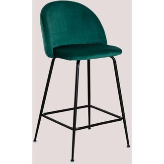 Sklum Taburete Alto En Terciopelo Kana Design Sklum Verde Jungla Negro