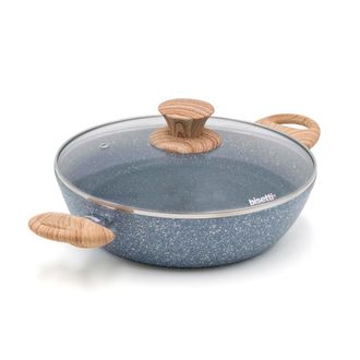 Bisetti Pierre Gourmet pot ø 24 cm with lid and handle design wood