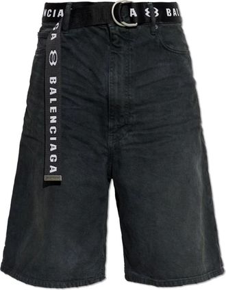 Balenciaga Denim Shorts, male, Black, Size: W31 Belted Shorts
