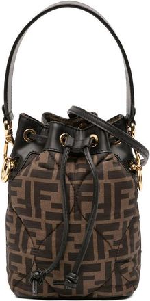 Fendi Pre-owned Fendi Mini Quilted Silk FF 1974 Mon Tresor Bucket Bag Ladies 8BS010 AKBB 228-3260