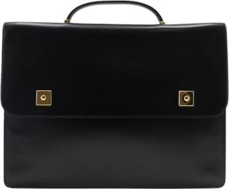 Herm&egrave;s Pre-owned Danube 38 Calf Briefcase - Heren - Vintage Handtas - Zwart - ONE Size - Leer - Vintage