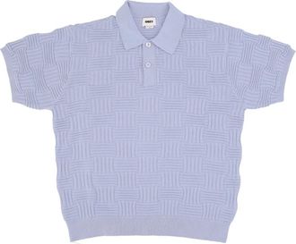Obey Hydrangea Korte Mouw Polo Sweater - Heren - Polos - Blauw - L - Katoen - Tops
