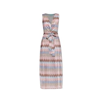 Melissa Odabash Bria Zigzag Stripe Dress - Dames - Maxi kleedjes - Veelkleurig - L - Polyester - Kleedjes