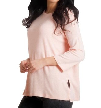 French Kyss Lillie Kashmira 3/4 Sleeve Tunic In Peach