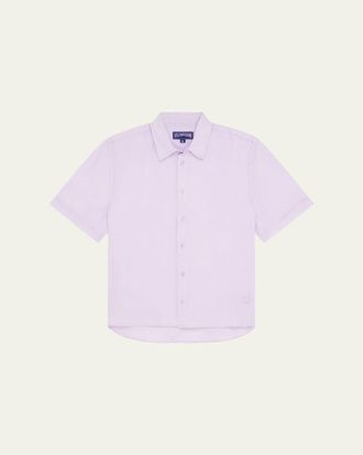 Vilebrequin Mens Short-Sleeve Button-Down Linen Shirt