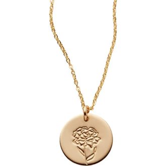Made by Mary January Birth Flower Necklace in Gold Filled at Nordstrom, Size Medium
