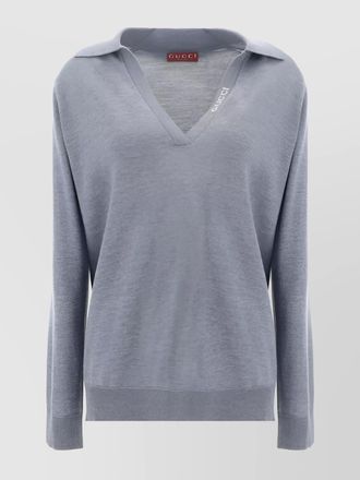 Gucci ribbed v-neck wool sweater