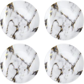 Prouna Marble Venice Fog Canape Plate, Set of 4 in White at Nordstrom