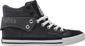 British Knights British Knights Heren Roco hoge sneakers met omgeslagen kraag (Donkergrijs/Zwart)