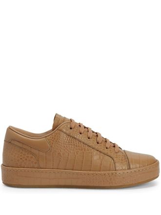 Giuseppe Zanotti GZ-City crocodile-embossed lace-up low-top sneakers - Brown