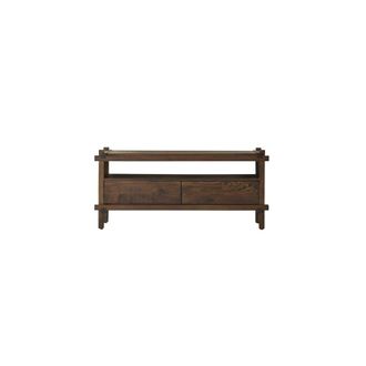Tikamoon Mueble para TV de madera de mango macizo con 2 cajones de 120 cm