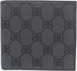 Balenciaga Black Canvas Leather Wallet (Bi-Fold) (Pre-Owned)