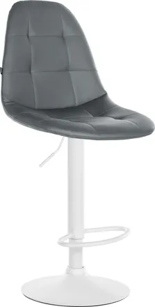 Clp Clp - Taburete De Bar Elmore En Polipiel Gris Metal Blanco Mate