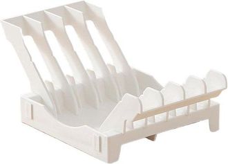 No Brand Estante Para Platos De Cocina - Organizador De Vajilla - Almacenamiento De Platos - Dise&ntilde;o Abierto - 13,5 X 22,2 X 8,7 Cm - Blanco