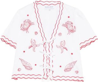 Maison Labiche Veneur Scalloped Embroidered Blouse
