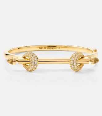 Ananya Chakra Icon 18kt gold bracelet with diamonds and quartz