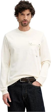 Barbour Tops, Heren, Beige, L, Katoen, Leazes LS Long-sleeve T-shirt