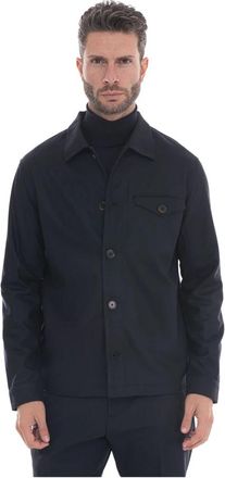 Hindustrie Overshirt - Heren - Zomerjassen - Blauw - M - Wol - Jassen
