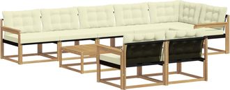 vidaXL Conjunto De Sof&aacute;s De Exterior 9 Uds. Blanco Y Crema Vidaxl