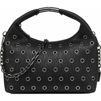 DKNY Mel Top-Zip Hobo Bag in Blk/gunmetal at Nordstrom