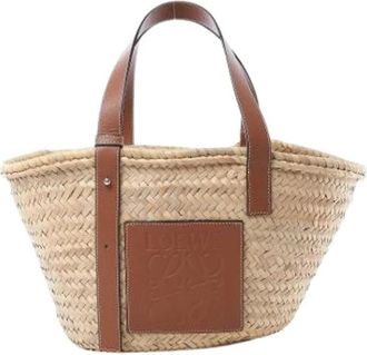 Loewe Pre-owned Basket Medium Handbag - Dames - Vintage Shopper - Beige - ONE Size - Leer - Vintage