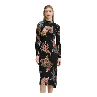 Desigual Melted Paisleys Lacroi - Dames - Casual kleedjes - Zwart - S - Kleedjes