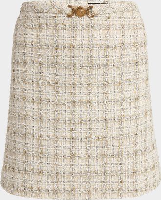 Versace Fancy Metallic Eyelash Tweed Mini Skirt