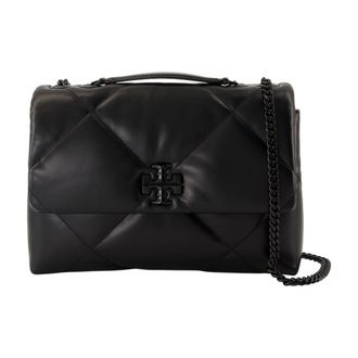Tory Burch Womens Diamond-Quilted Leather Shoulder Bag Black Cowhide