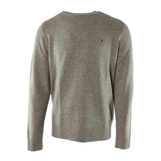 Tommy Hilfiger Truien & Vesten, Heren, Grijs, L, Wol, Lambswool Crewneck Sweater