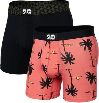 Saxx Assorted 2-Pack Ultra Super Soft Boxer Briefs in Sunrise Sunset/Check at Nordstrom, Size Xx-Large