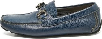 Ferragamo Mocassini in pelle con fibbia Gancini - Blu