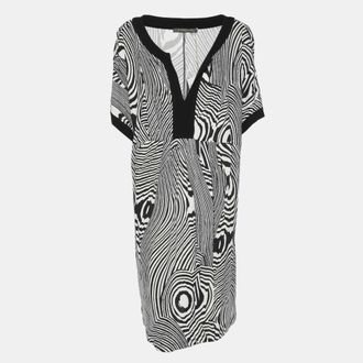 Marina Rinaldi Black/white Jersey Psychadelic Stripe Tunic