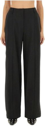 Jean Paul Gaultier Broeken, Dames, Zwart, S, Wijde Pijpenbroek met Split Zoom