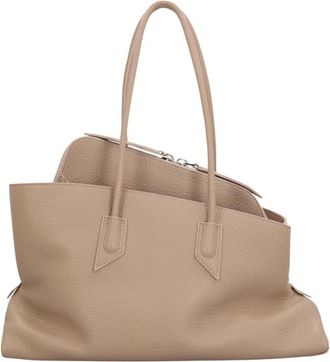 The Attico La Passeggiata Medium Top Handle - Dames - Schoudertassen - Beige - ONE Size - Leer - Tassen