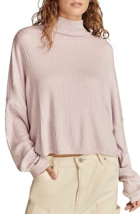 Lucky Brand Cloud Mock Neck Rib Top in Pink at Nordstrom, Size X-Small