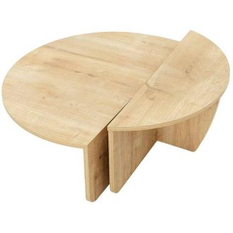 Dmora Dmora - Mesa De Caf&eacute; Dgiarett, Mesa De Centro Baja, Revistero Para Sof&aacute;, Estante De La Sala De Estar, 90x90h35 Cm, Nogal Oscuro