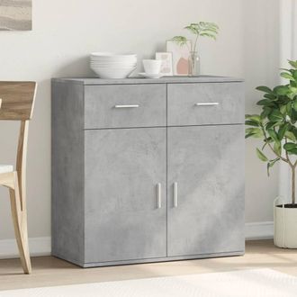 Berkfield Home Sideboard Concrete Grey 79x38x80 cm Engineered Wood | Size: 79 x 38 x 80 cm