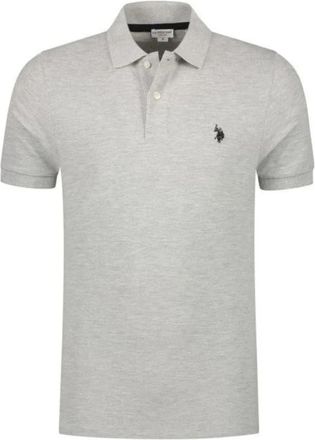 U.S.Polo Association Polo Shirt met Korte Mouwen - Heren - Polos - Grijs - L - Katoen - Tops