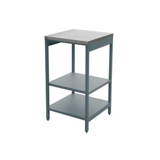 Sweeek M&oacute;dulo cocina exterior de acero con 2 estantes, 49cm, azul gris