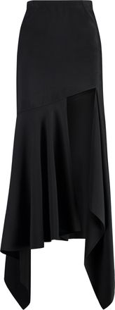 MUGLER Womens Gabardine Midi Skirt - Black viscose - Size EU 36 (Womens)