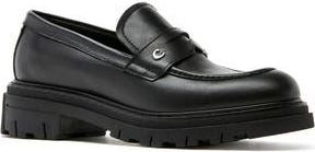 La Canadienne Doe City Dry Waterproof Platform Penny Loafer in Black Leather at Nordstrom Rack, Size 9.5