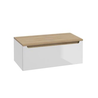Petits Meubles Mueble bajo lavabo 1 caj&oacute;n encimera estratificado Blanco