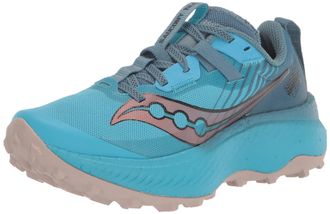 Saucony Womens Endorphin Edge Trail Running Shoe, Ocean/Loam, 7 UK