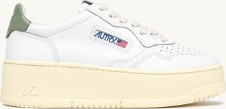 Autry SNEAKERS MEDALIST PLATFORM IN PELLE SEAGRASS E BIANCO