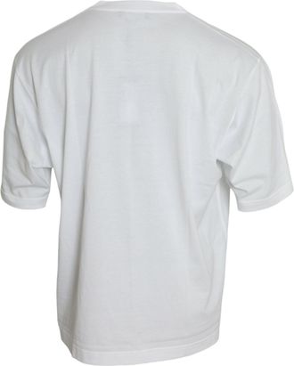 Dolce & Gabbana White Cotton Short Sleeves Crewneck Mens T-shirt